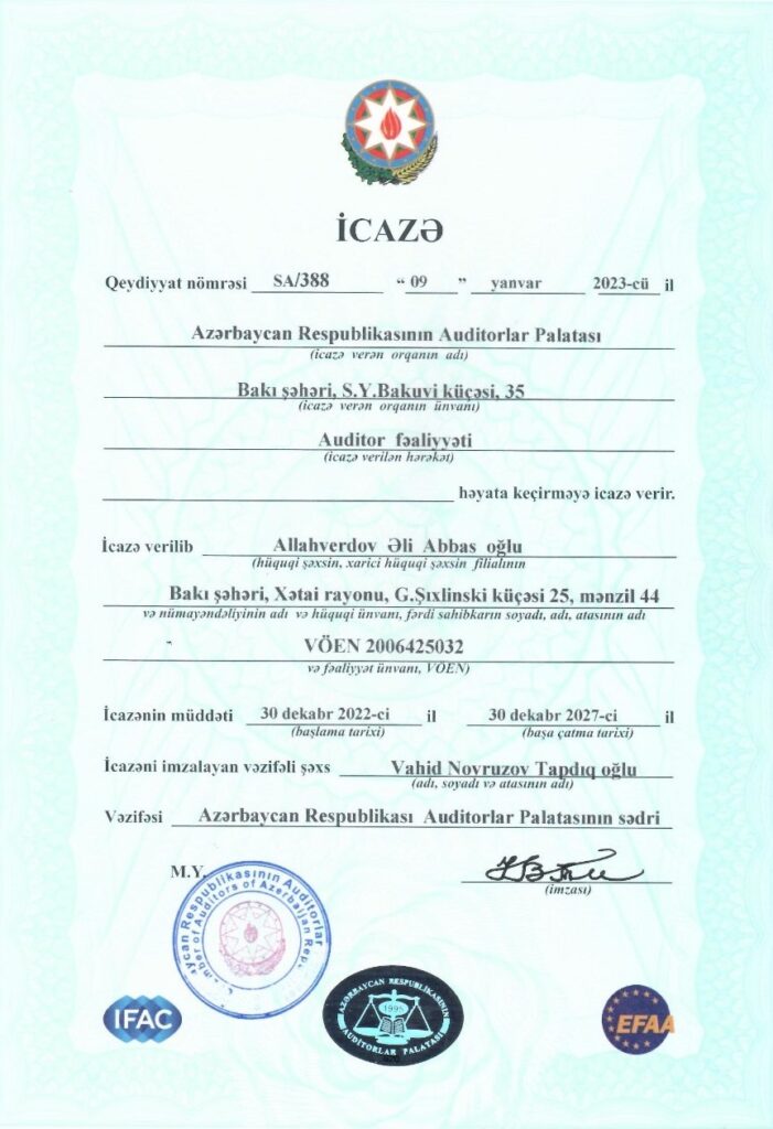 Azərbaycan Respublikası Auditorlar Palatası - Əli Allahverdov